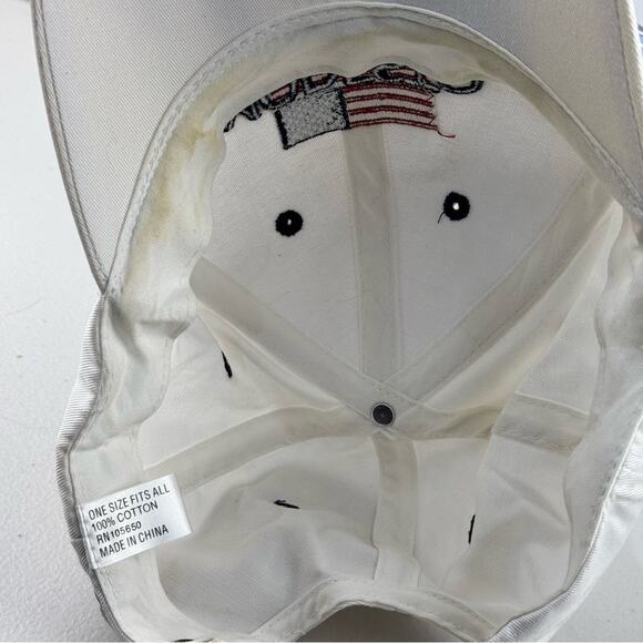 Modesto California %100 Cotton White Baseball Cap Patriotic Hat One-Size - Picture 4 of 4